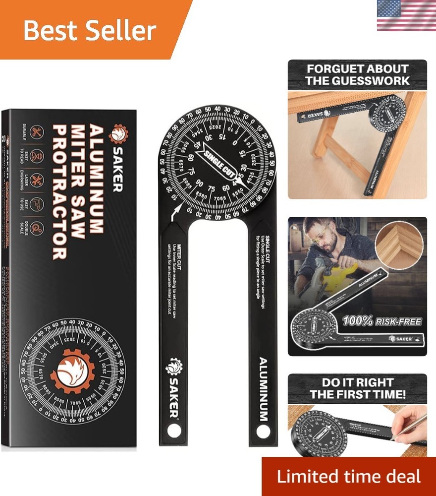 Precision Laser Angle Finder - 7-Inch Miter Protractor for Builders & Plumbers