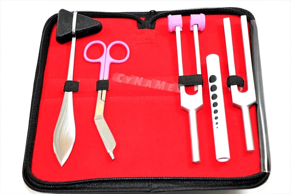 5 pcs Reflex Percussion Taylor Hammer Penlight Tuning Fork C 256 C 512 +scissors