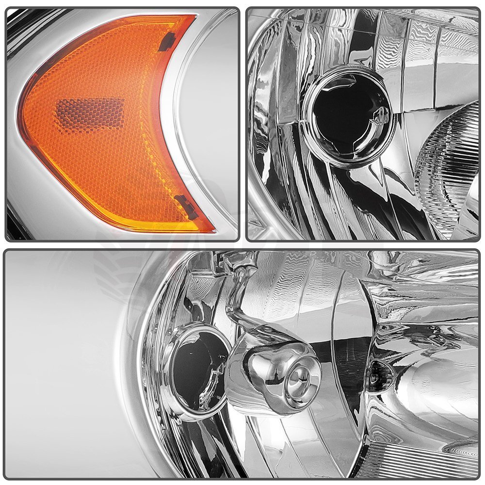 For 2007-2013 Chevrolet Impala Chrome Headlights Assembly Replacement Lamp set