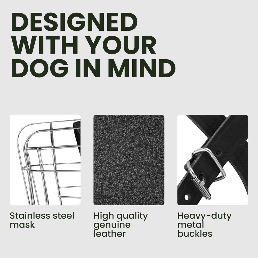 Adjustable Metal Wire Basket Muzzle for Large Dogs