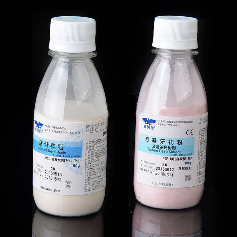 2-Piece Dental Self-Curing Acrylic Kit - Denture Base Resin & Teeth Material