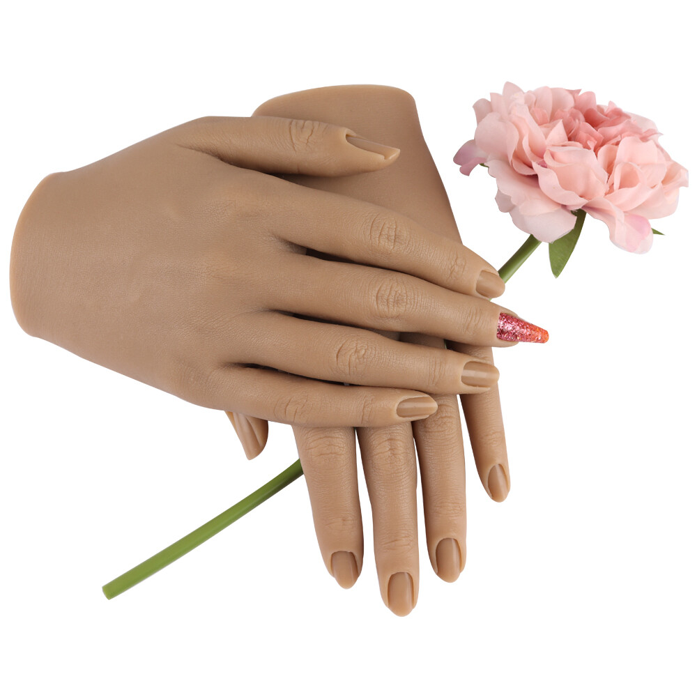 Female Silicone Hands Nail Practice Mannequin Model Display Inserted