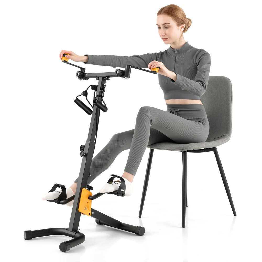 Foldable Pedal Exerciser, Physical Therapy Exercise Bike w/ Adjustable Height