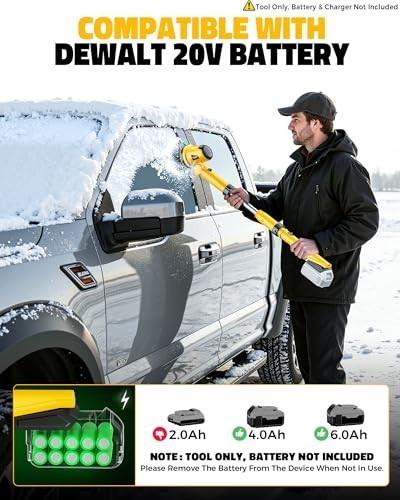 High-Speed Electric Ice Scraper for Car Windows, 30" Adjustable Handle, 2000RPM