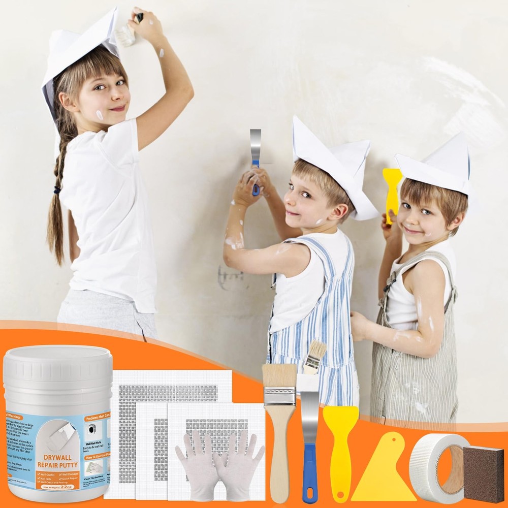 Dry Wall Patch Repair Kit, 22OZ Spackle Paste White Putty white