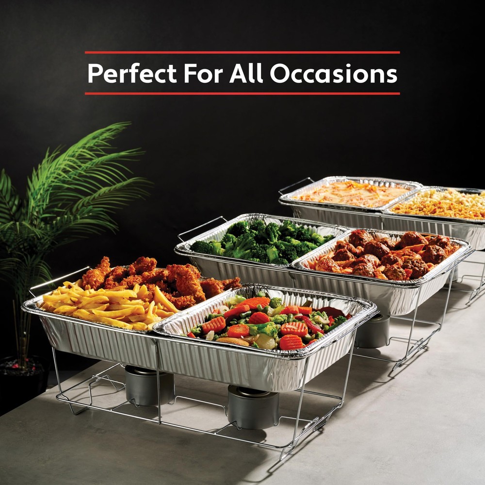 Munfix 30 Pack Aluminum Pans Disposable 9x13 Baking Chafing 30 Pack, Silver