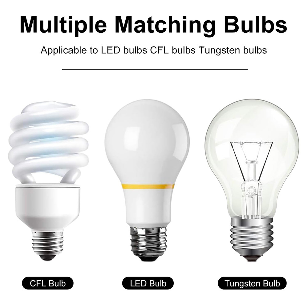 4 in 1 Light Socket Splitter Adapter, E26 E27 Standard Base LED Bulbs Converter