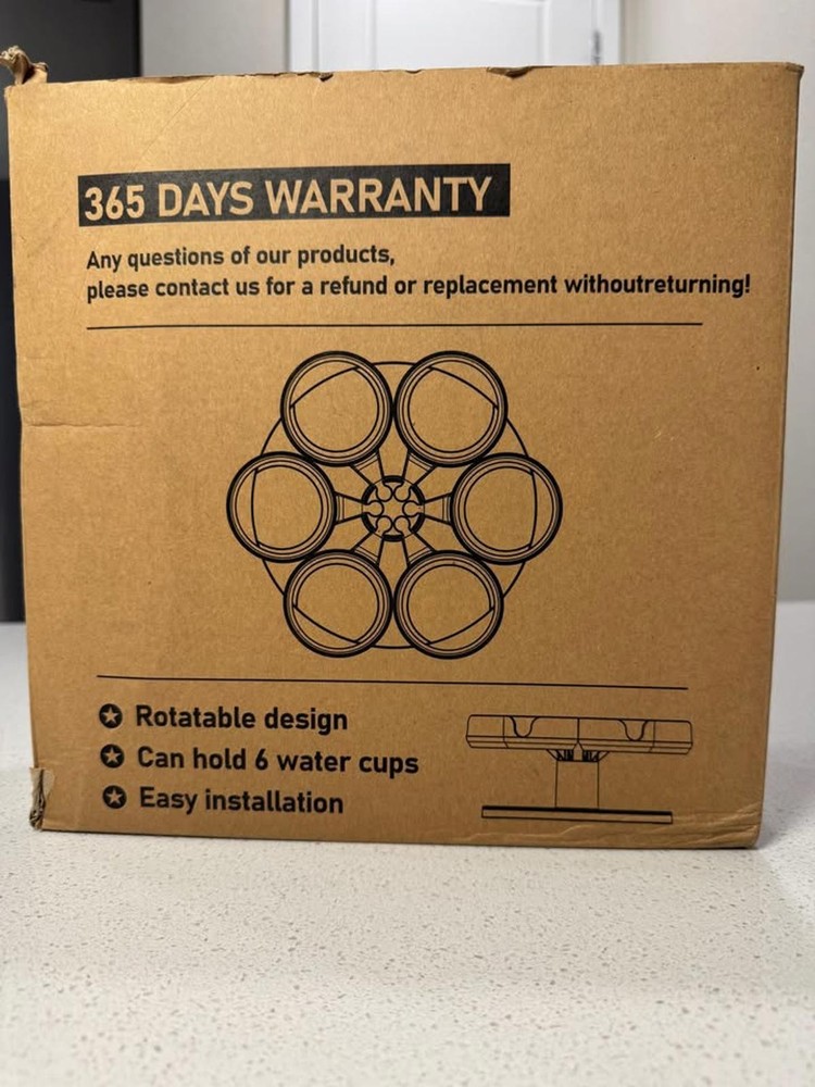 Rotatable Water Bottle Storage Rack - Holds 6 Cups