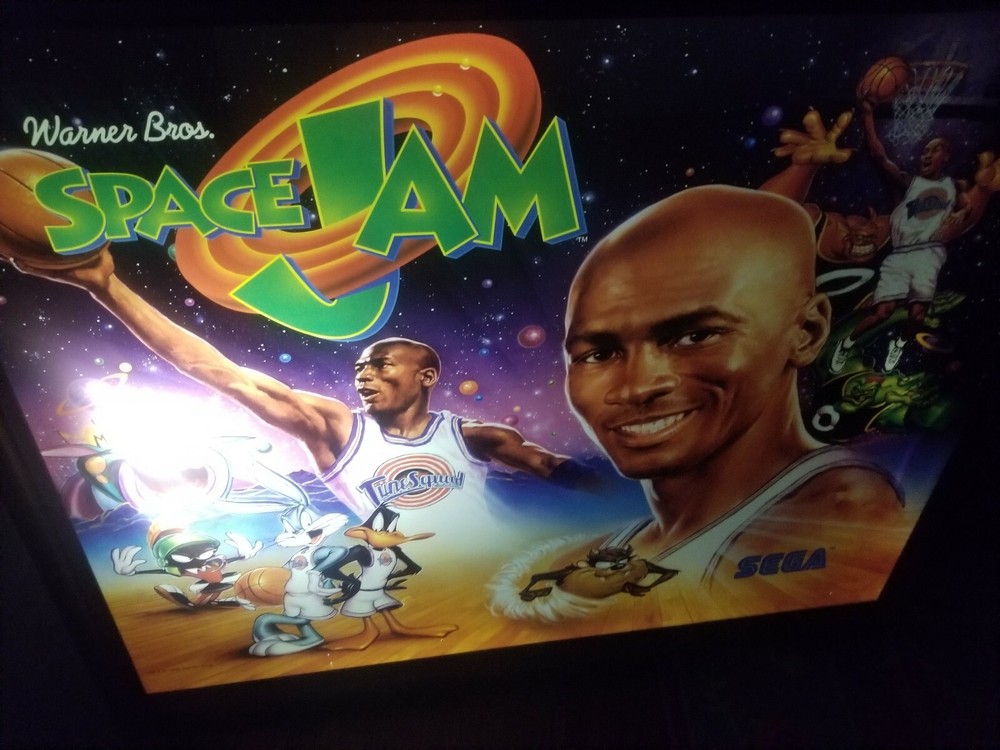 Warner Brothers/Sega Space Original Upper Jam Pinball Backglass Modify For Frame