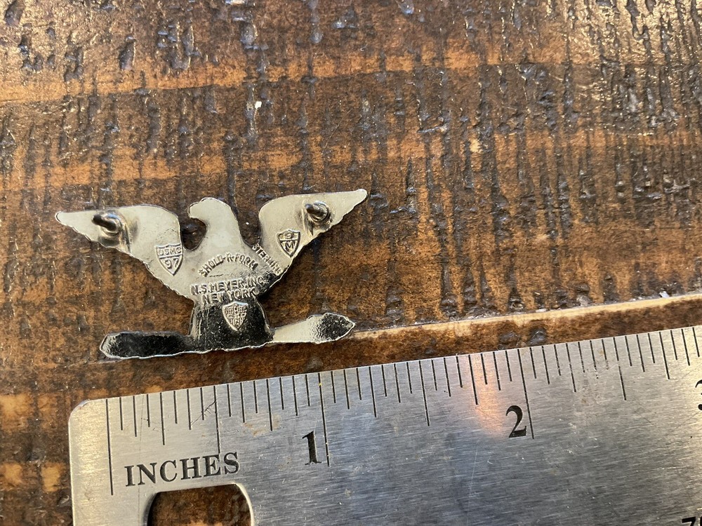 ORIGINAL POST WWII SHOULDER SIZED STERLING COLONEL RANK EAGLE USMC MARKED