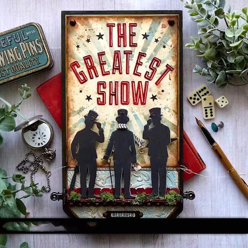 TIM HOLTZ "GENTLEMEN" THINLITS DIE 5 PIECES BY SIZZIX "FOR YOUR DASHING MAN"