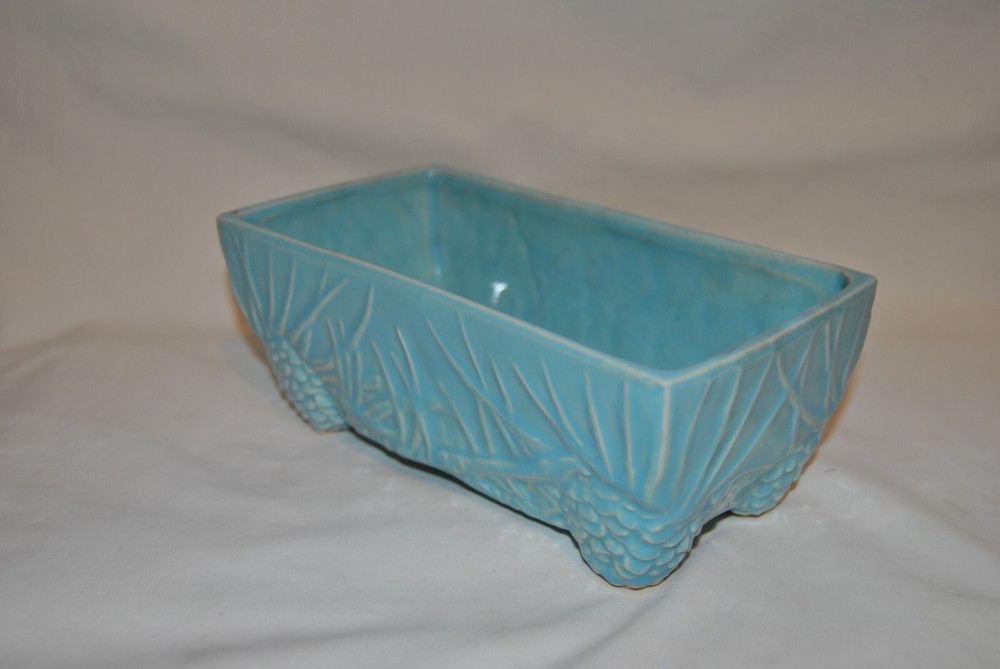 Mccoy Blue Pinecone Rectangle Planter