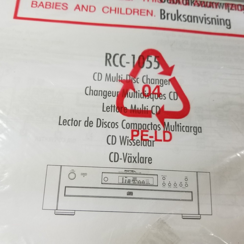 Rotel RCC-1055 CD Changer Owners Manual
