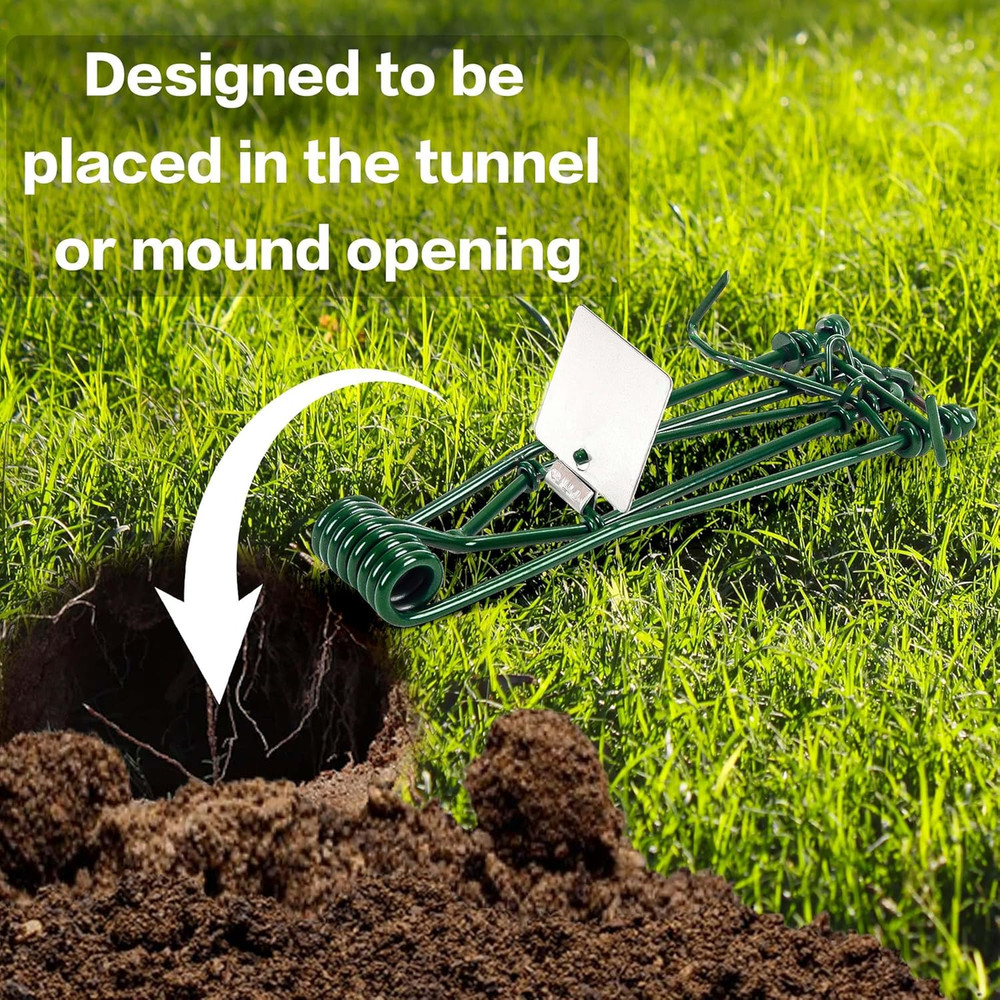 10 Pack Gopher Traps - Reusable Metal Gopher Trap, Easy Set Weather Proof Mole V