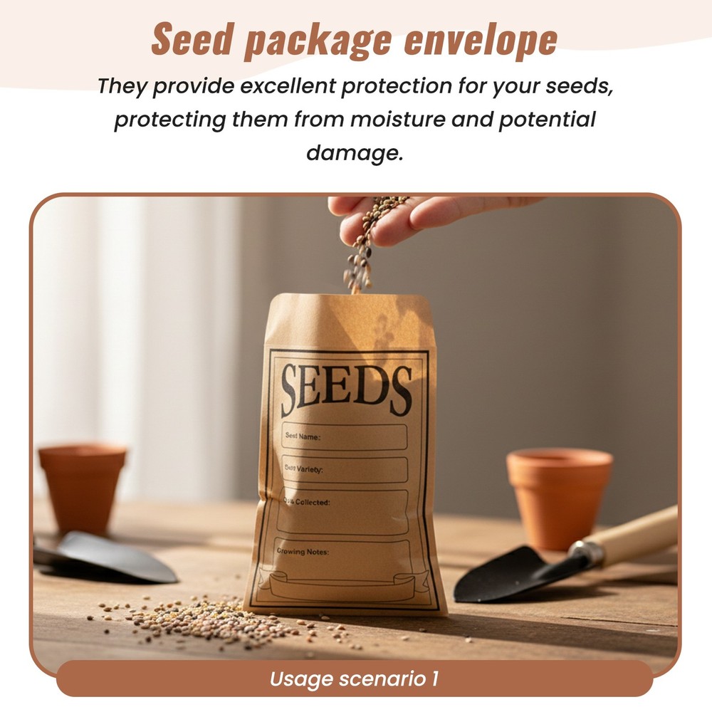 100PCS Seed Packets Envelopes: Self Sealing Small Seed Envelopes for6533