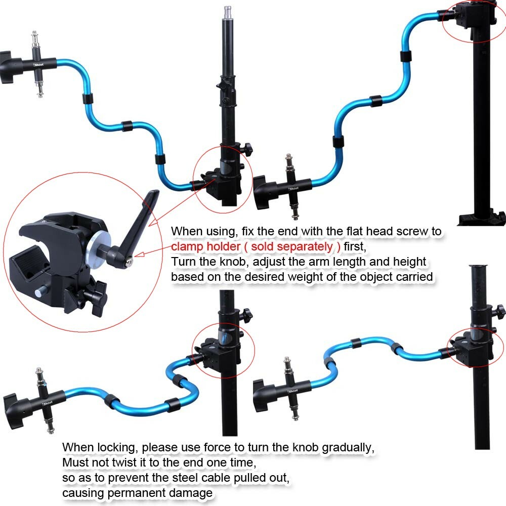 Support Flash Bracket Camera Holder for Light Stand Tripod Panning Ball Head