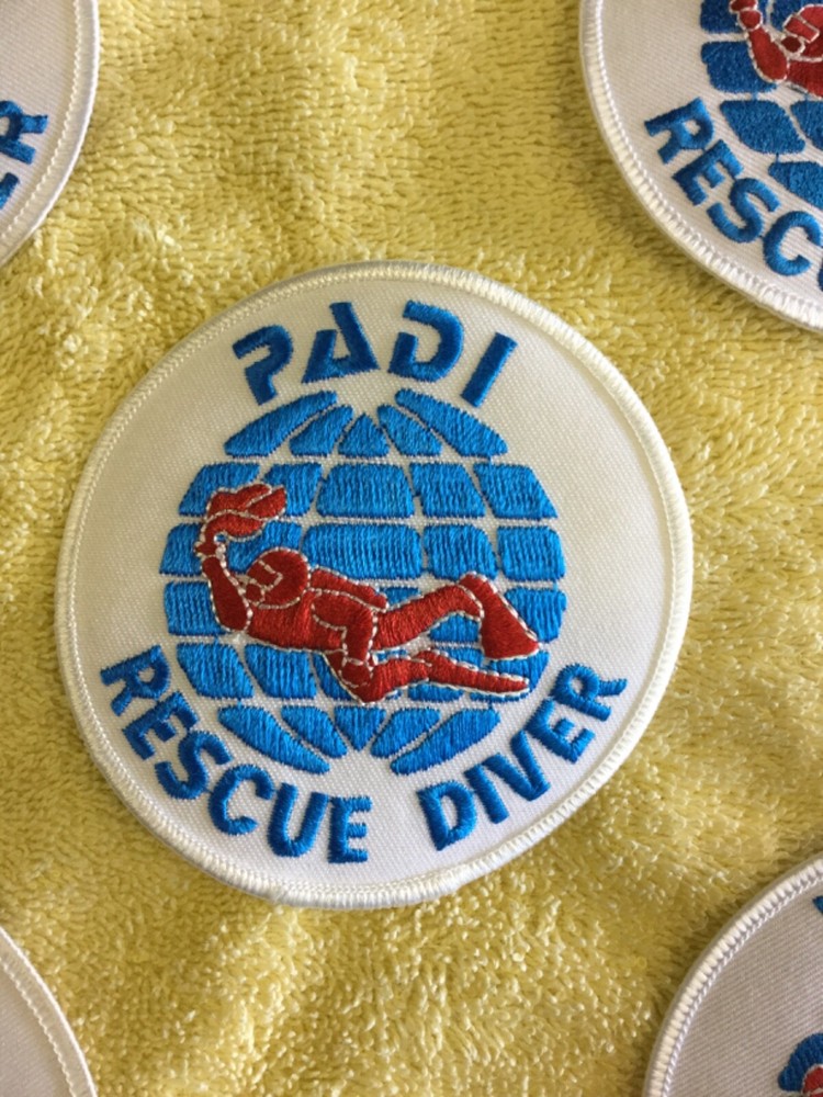 PADI RESCUE DIVER SCUBA PATCH - 5 TOTAL - AS PICTURED