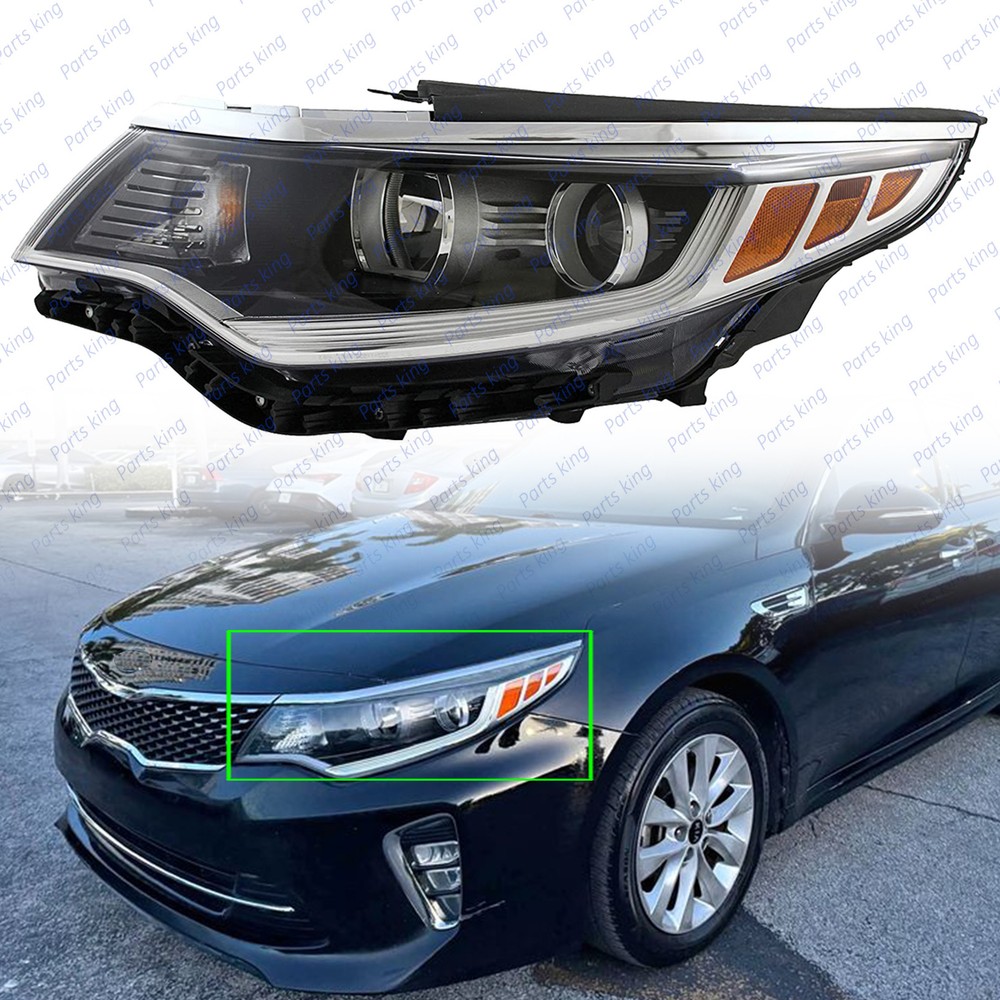 For 2016 2017 2018 Kia Optima Headlight Assembly Driver Halogen 92101D5000 Bulb