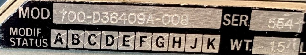 Control 700-D36409A-008 Removed Working