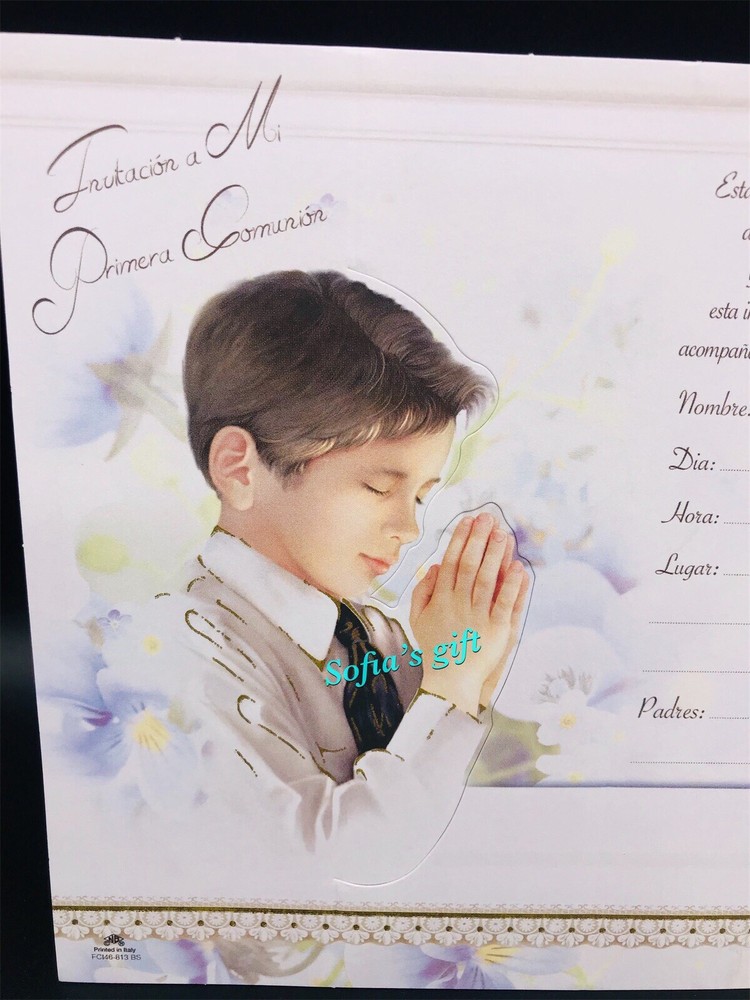 15 FIRST COMMUNION INVITATIONS SPANISH PRIMERA COMUNION INVITACIONES Boy