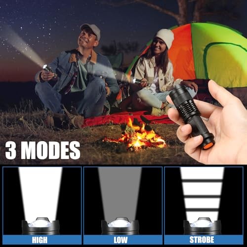 20 Pieces LED Flashlight Mini 3 Mode Tactical Torch Small Water Black