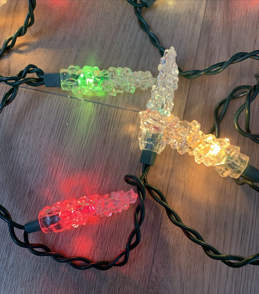 Light String HOLIDAY TIME ROCKY ICICLE Christmas Decorations 20 Multicolor