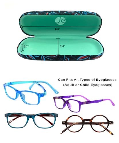 [4 PACK /], Printed Pattern Durable Hard Clamshell Eyeglass 3 PACK Rose Flower