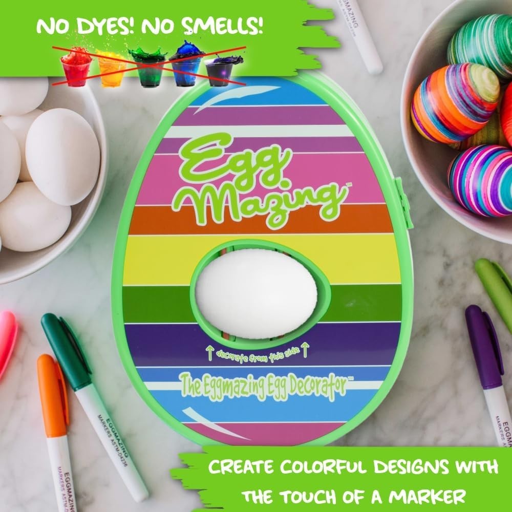 Eggmazing Egg Decorator Kit Spinner Machine Easter Craft Set Kids DIY Coloring