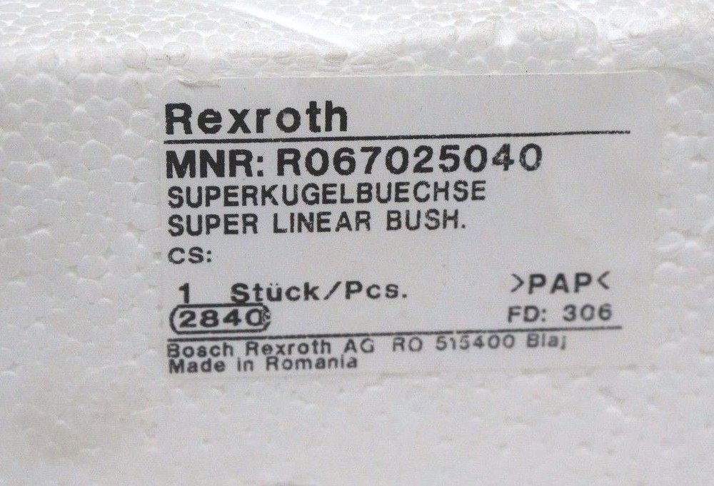 NEW REXROTH R067025040 SUPER LINEAR BUSHING