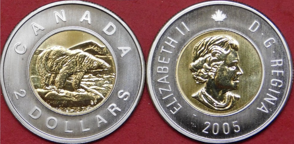 Specimen 2005 Canada 2 Dollars From Mint's Set