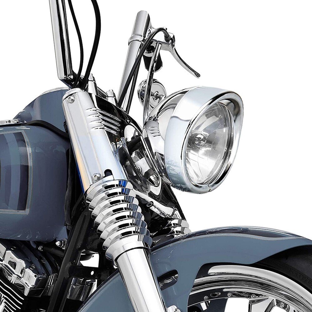 7'' Headlight Visor Style Trim Ring Chrome For-Harley Touring Electra Glide