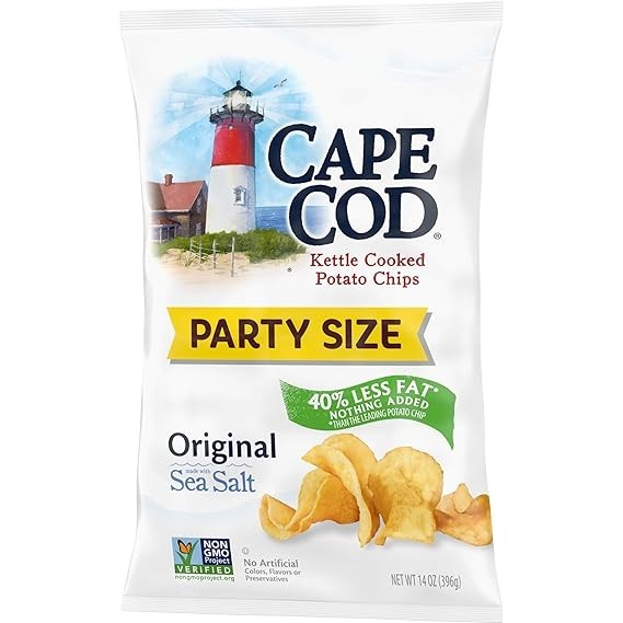 Cape Cod Potato Chips, Original Kettle Chips, 14 oz Party Size