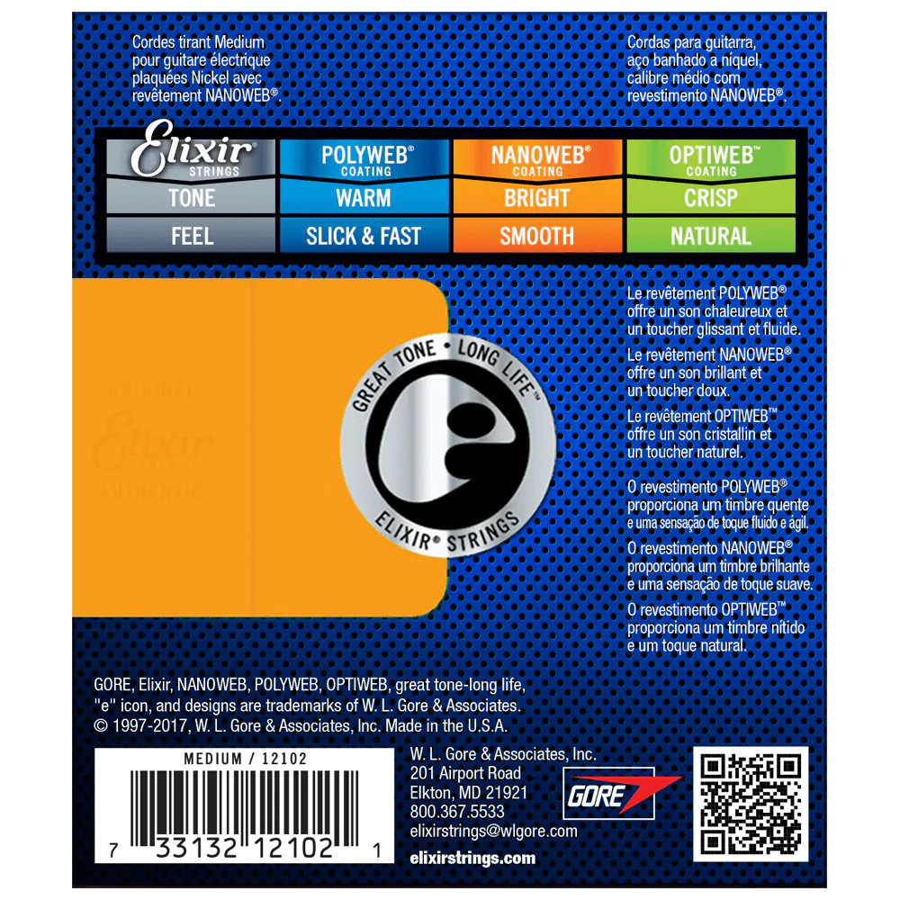 6 Sets! Elixir NANOWEB Nickel Electric — 12102 Medium .011-.049