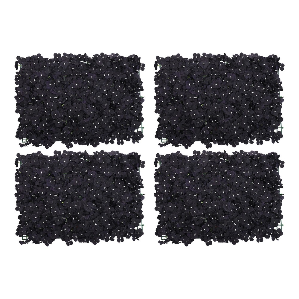 60*40cm 4 PCS Black Artificial Floral Backdrop Handmade Flower Wall Panel
