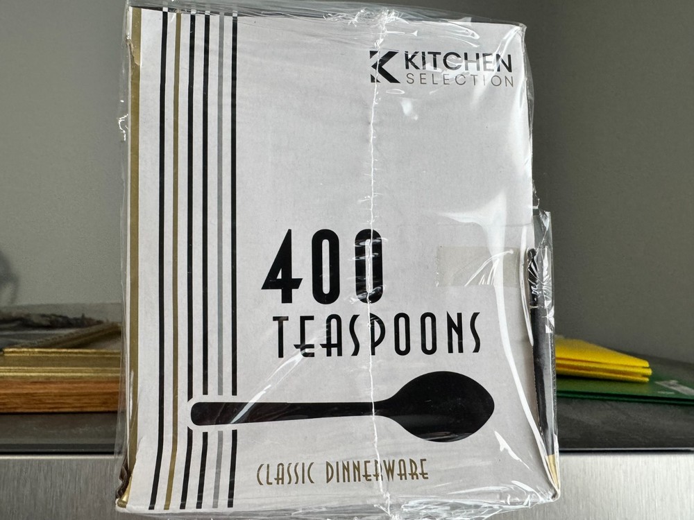 kitchen selection Collection Disposable Plastic Cutlery 400 Ct White Tea Spoons