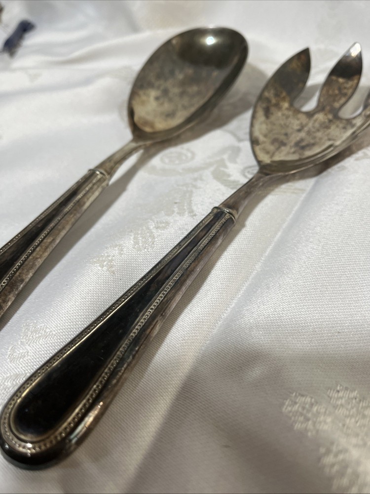 Vintage Silver Plated Salad Fork Spoon Set