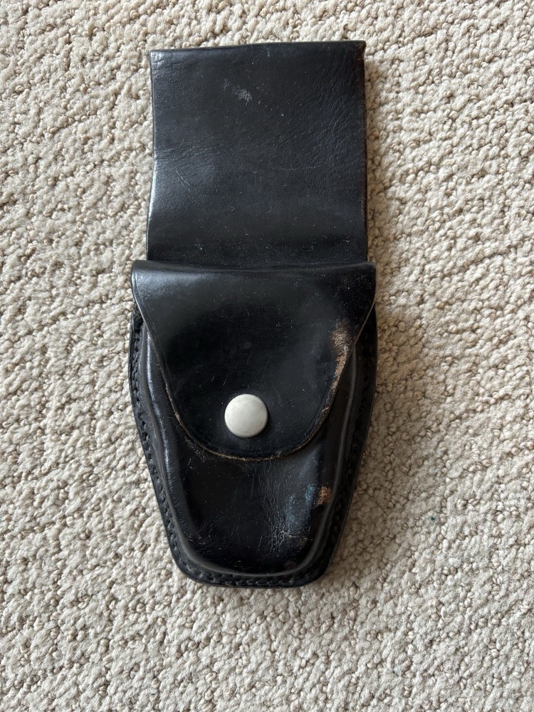 Black Leather Handcuff Case (used) With Belt Loop