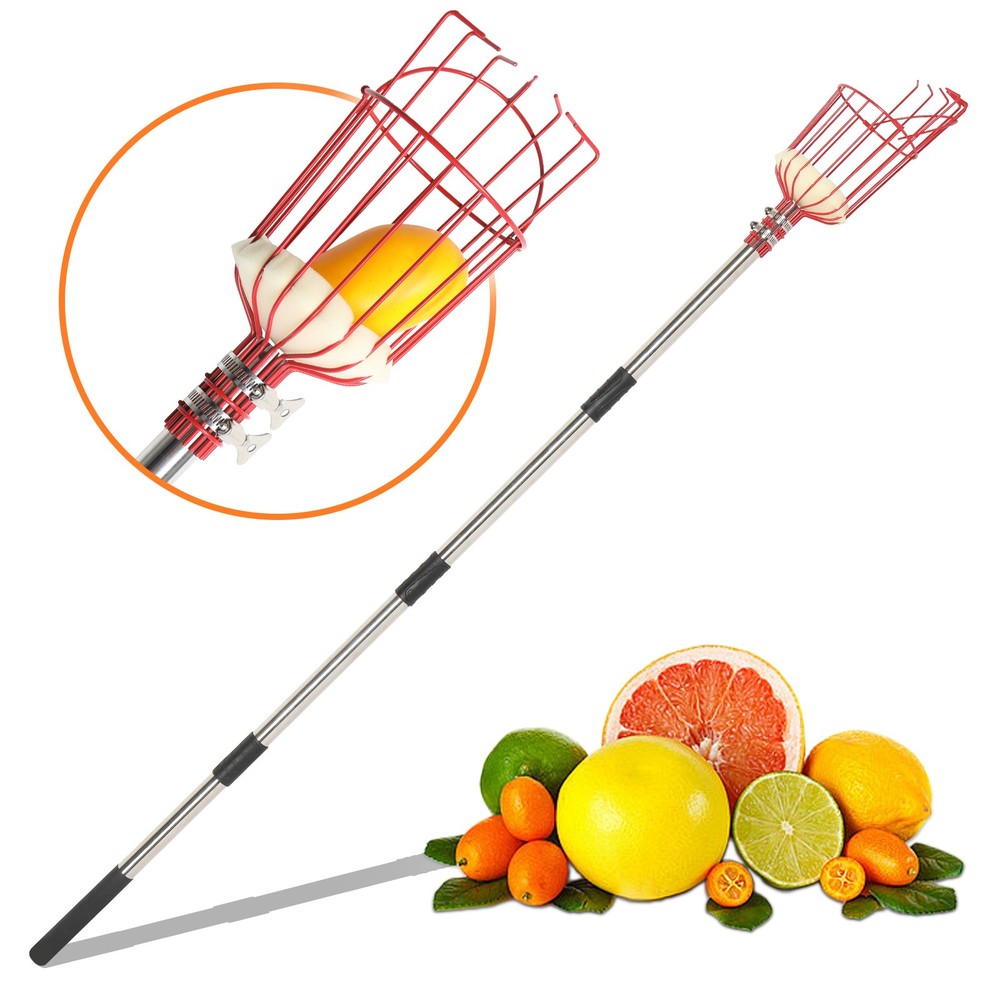 13 FTFruit Picking Pole Picker Fruit Tree Picking Toolr with Basket Stainless St