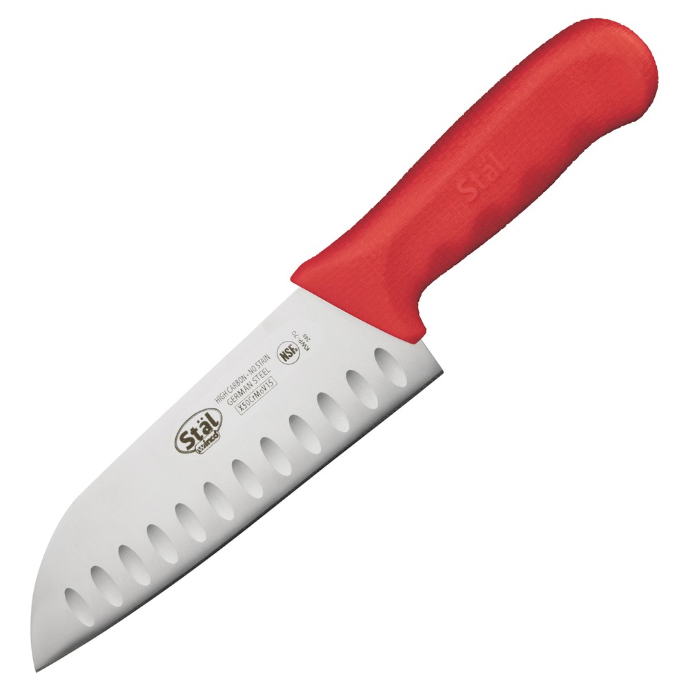 7" Santoku Knife, Red PP Hdl (6 Each)