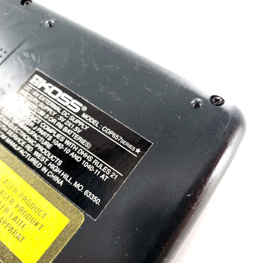 Koss CDP657 Portable CD Player 10 Second Anti-Skip DBBS Tested & Works **READ**