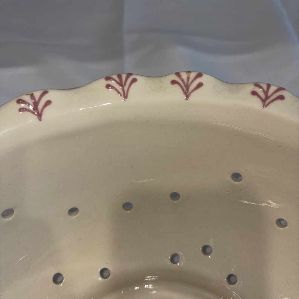 Large Ceramic Decorative Berry/Pasta Colander Hand Made - Initialed *KS