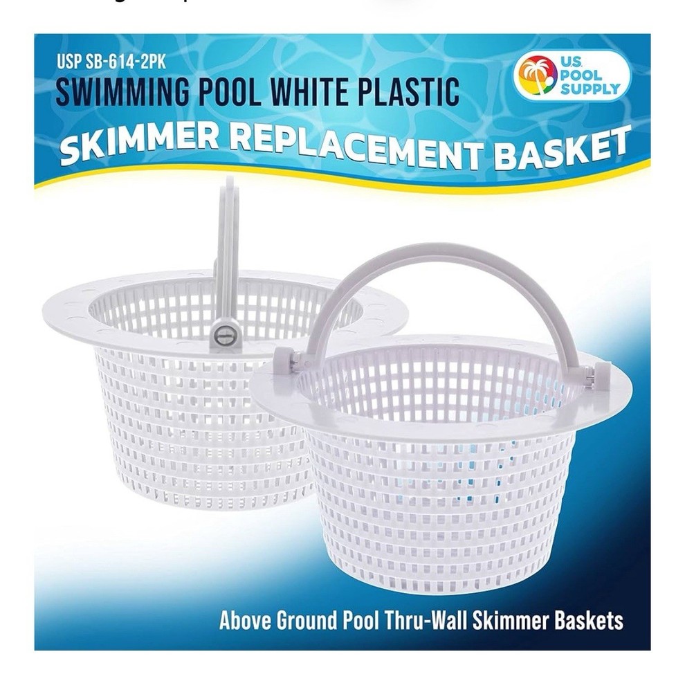 NEW 2-Pack Above Ground Replacement Pool Skimmer Baskets with Handle