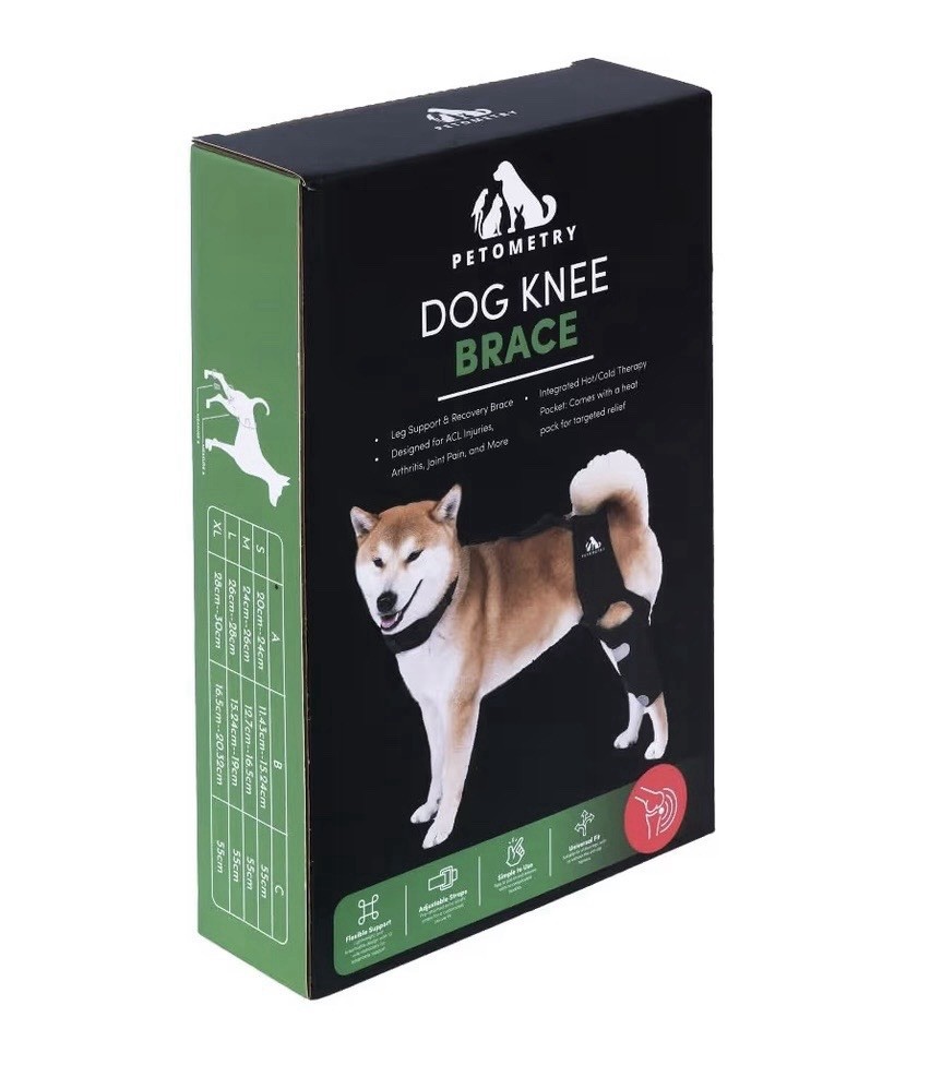 Petometry Dog Knee Brace Medium ACL CCL Support w/ Hot Cold Pack Adjustable