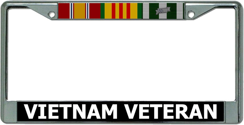 Veteran Chrome License Plate Frame
