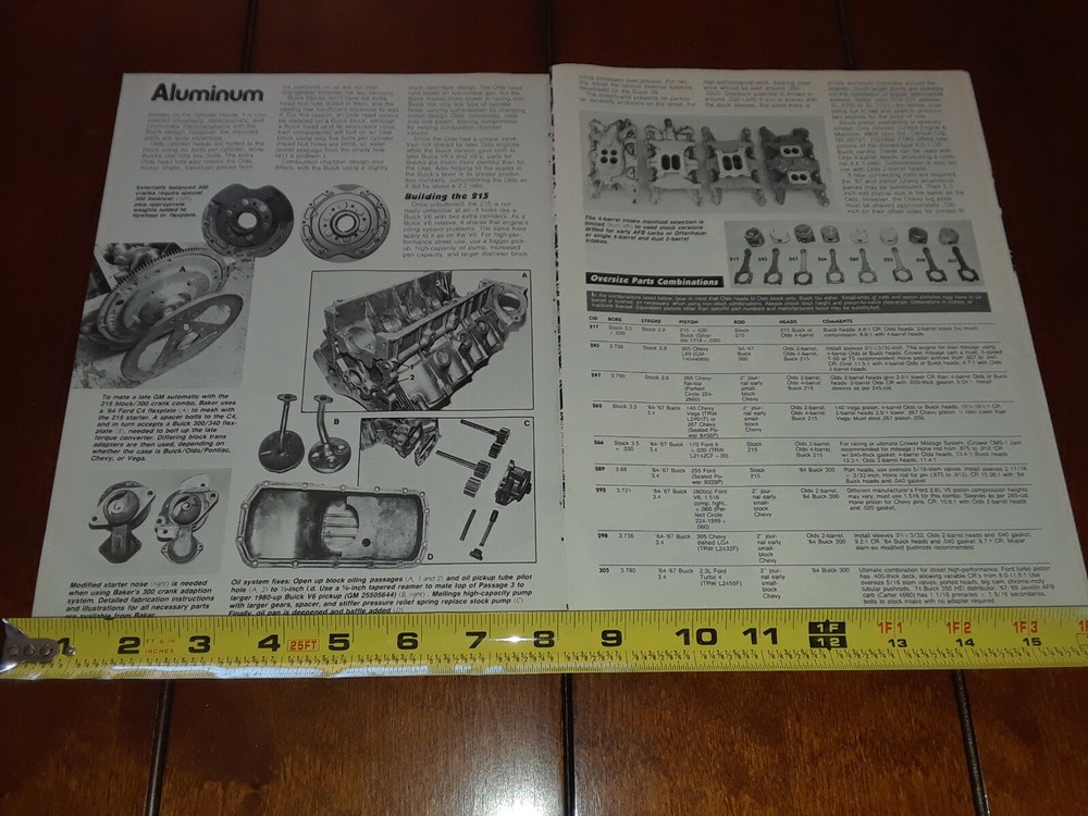 OLDSMOBILE / BUICK 215 ALUMINUM ENGINE ORIGINAL 1985 ARTICLE
