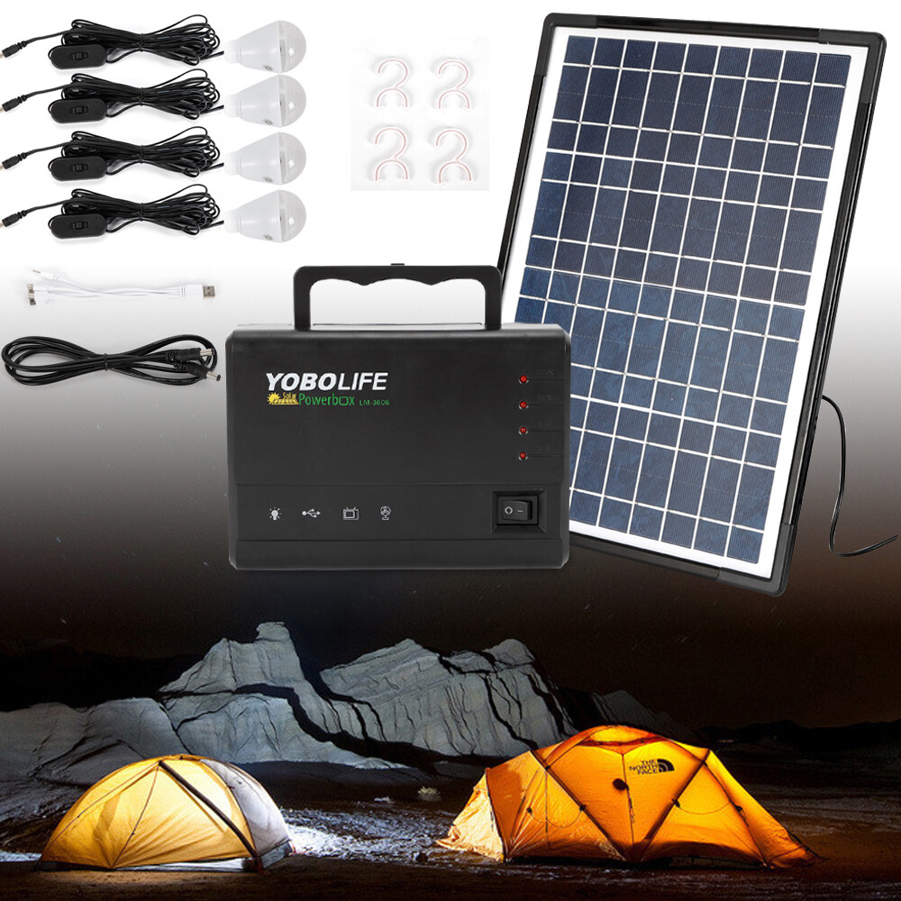 Solar System Generator Solar Panel Power Inverter Electric Generator Kit Light！