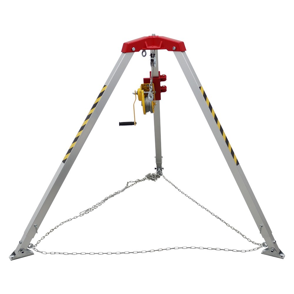 Confined Space Tripod Adjustable 65ft Legs Rescue Tripod 3968LBS Blocking Force