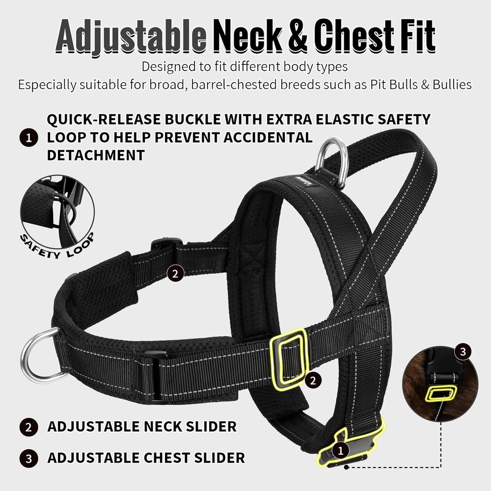 Arblina No Pull Dog Harness with Soft Mesh Padded, Fully Adjustable Walking Harn