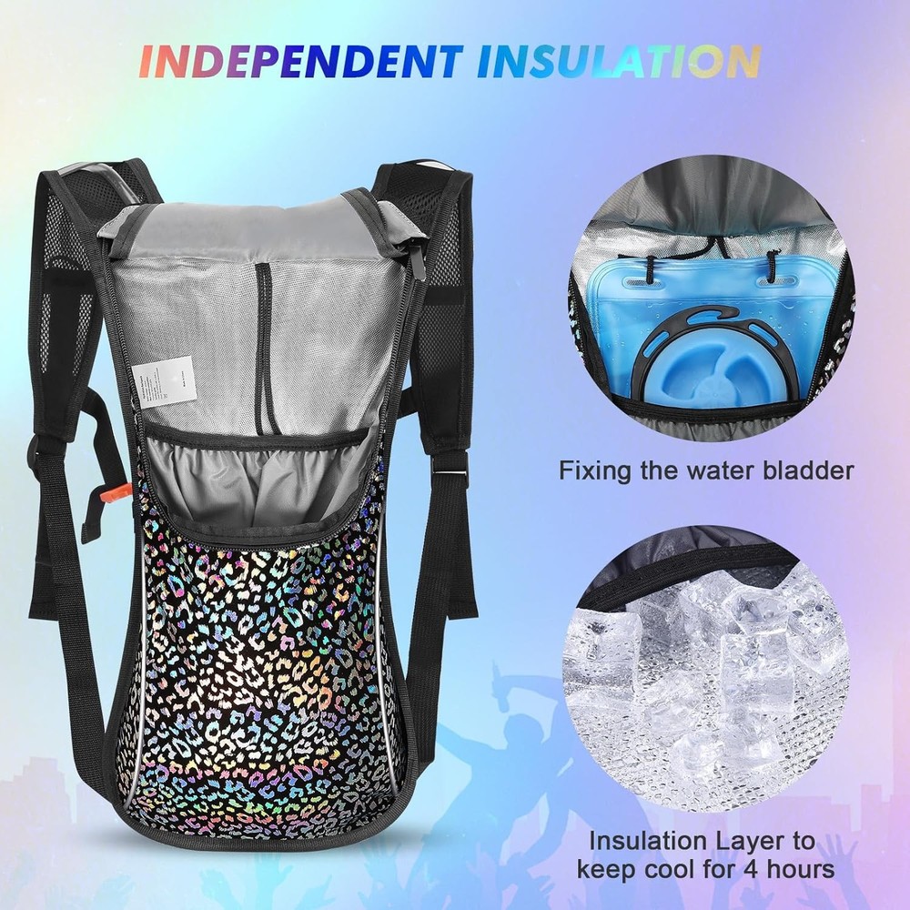 Rave Hydration Pack, Hydration Backpack with 2L Hydration Bladder, Festival Esse