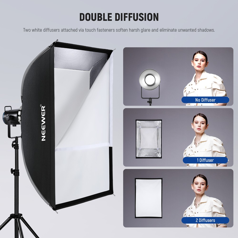 NEEWER 24''x35'' Quick Setup Foldable Rectangular Strip Softbox Bowens Mount